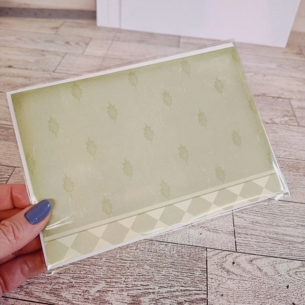 Sage Green Diamond Hallmark Expressions‎ Blank Note Card Set Seal Any Occasion